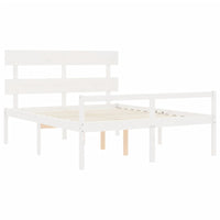 Letto per Anziani con Testiera Bianco 160x200 cm Legno Massello 3195362