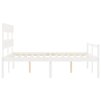 Letto per Anziani con Testiera Bianco 160x200 cm Legno Massello 3195362