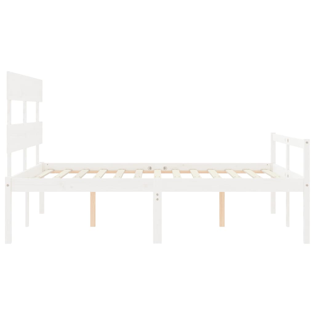 Letto per Anziani con Testiera Bianco 160x200 cm Legno Massello 3195362