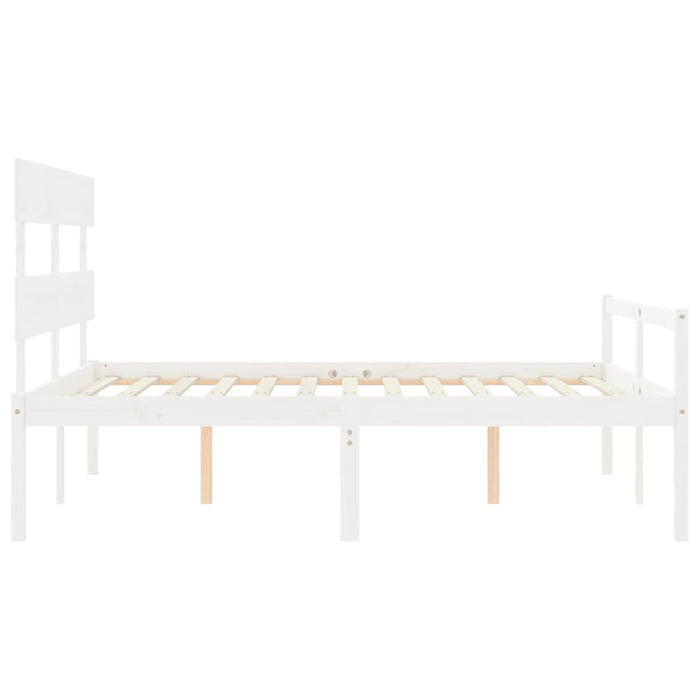 Letto per Anziani con Testiera Bianco 160x200 cm Legno Massello 3195362
