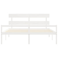 Letto per Anziani con Testiera Bianco Super King Legno Massello 3195367