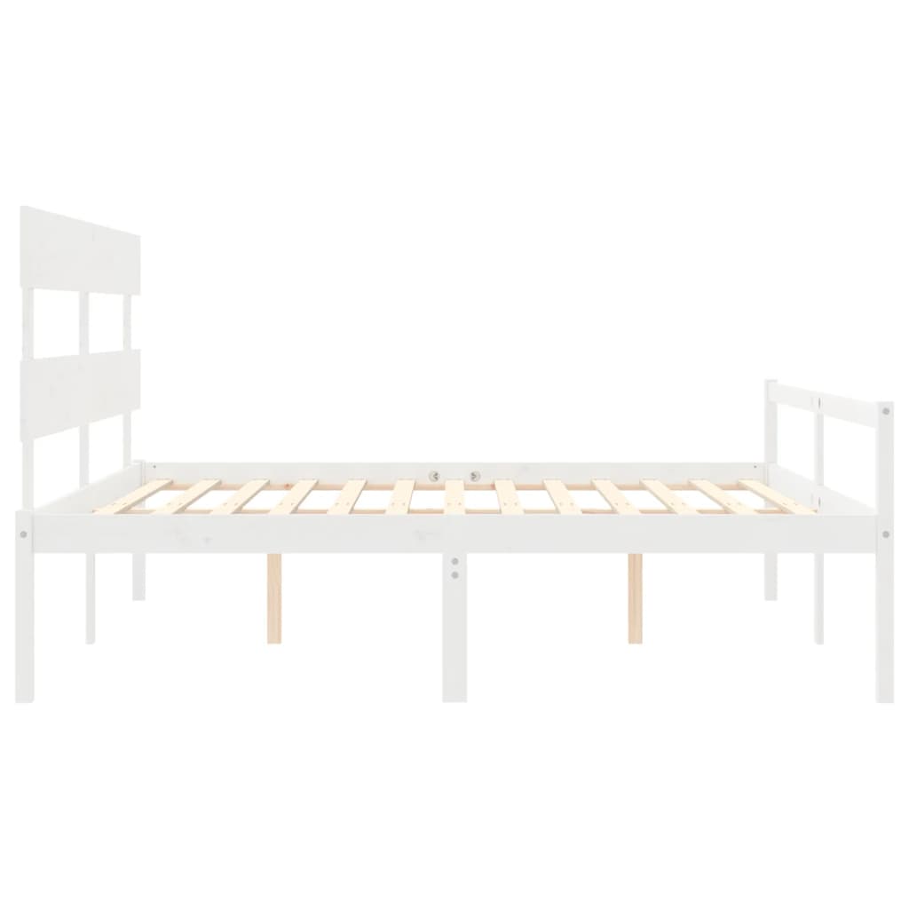 Letto per Anziani con Testiera Bianco Super King Legno Massello 3195367