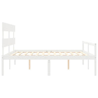 Letto per Anziani con Testiera Bianco Super King Legno Massello 3195367