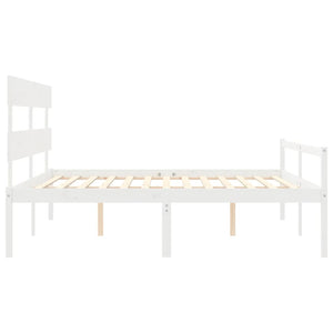 Letto per Anziani con Testiera Bianco Super King Legno Massello 3195367