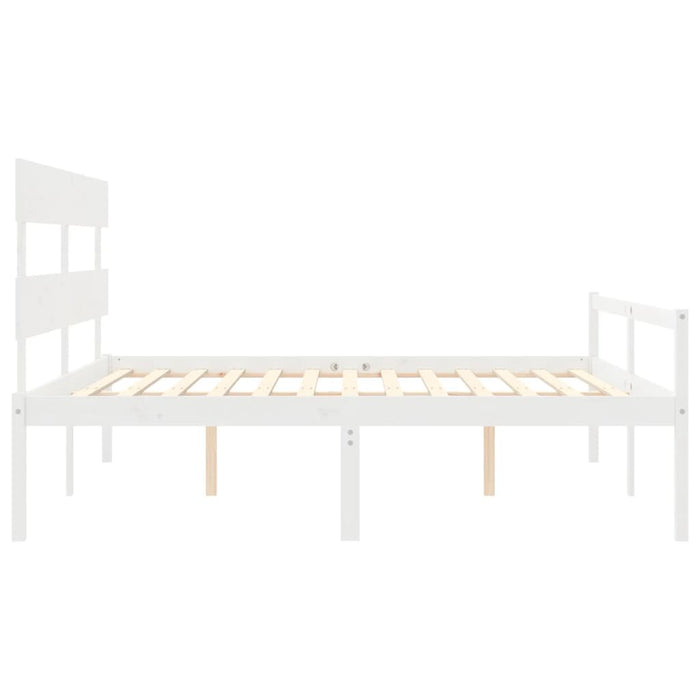 Letto per Anziani con Testiera Bianco Super King Legno Massello 3195367