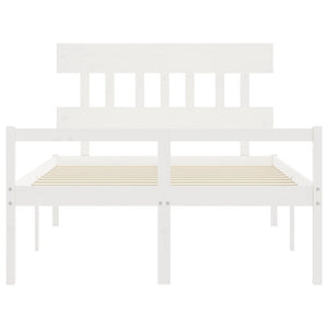 Letto per Anziani Bianco Testiera Small Double Legno Massello 3195387