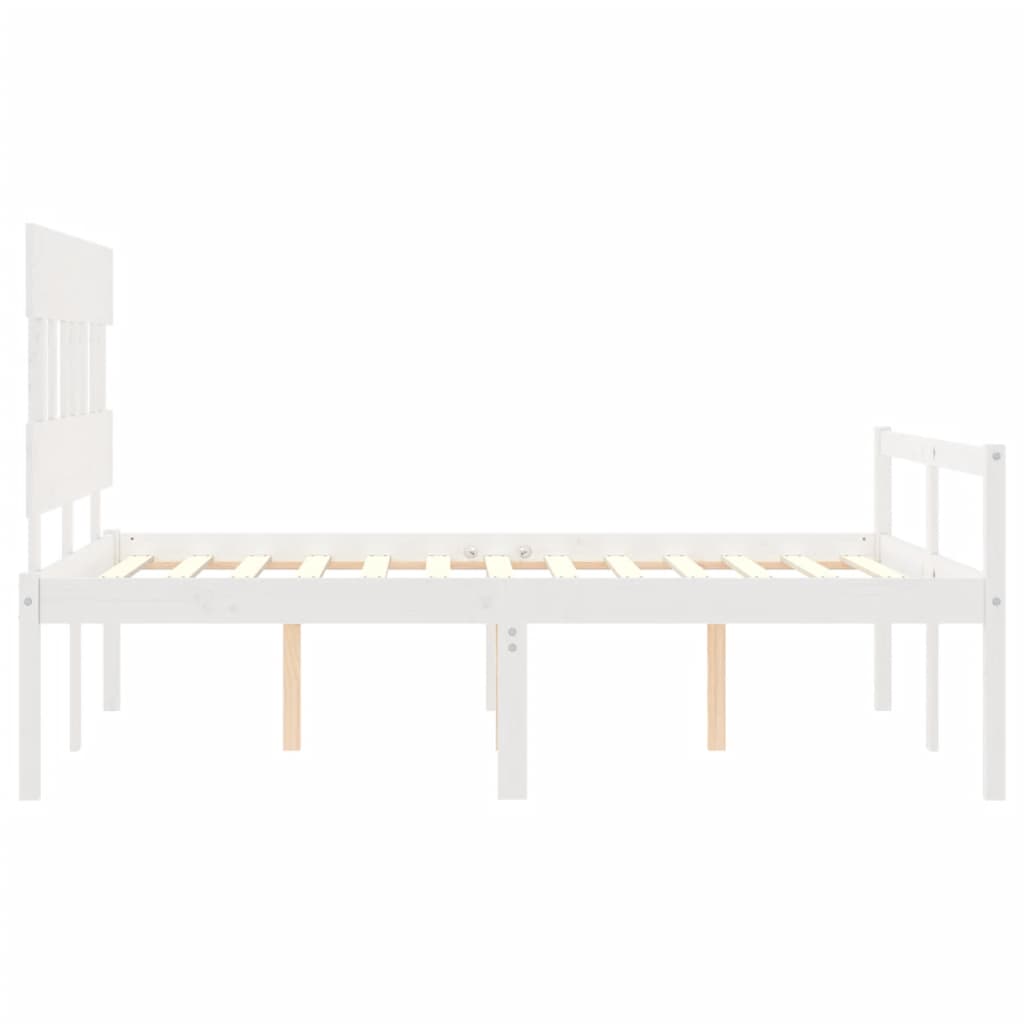 Letto per Anziani Bianco Testiera Small Double Legno Massello 3195387