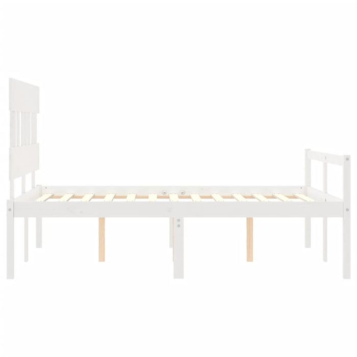 Letto per Anziani Bianco Testiera Small Double Legno Massello 3195387