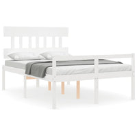 Letto per Anziani con Testiera Bianco 140x190 cm Legno Massello 3195397