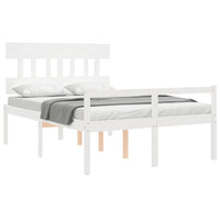 Letto per Anziani con Testiera Bianco 140x190 cm Legno Massello 3195397