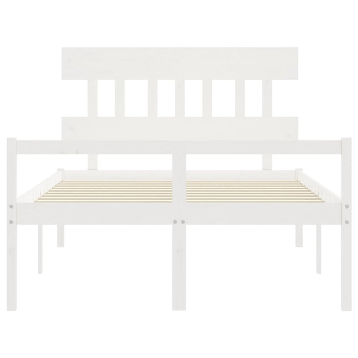 Letto per Anziani con Testiera Bianco 140x190 cm Legno Massello 3195397