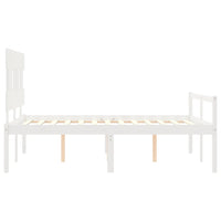 Letto per Anziani con Testiera Bianco 140x190 cm Legno Massello 3195397