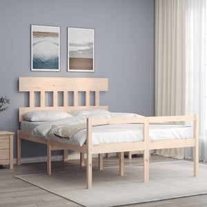 Letto per Anziani con Testiera 120x200 cm in Legno Massello 3195411