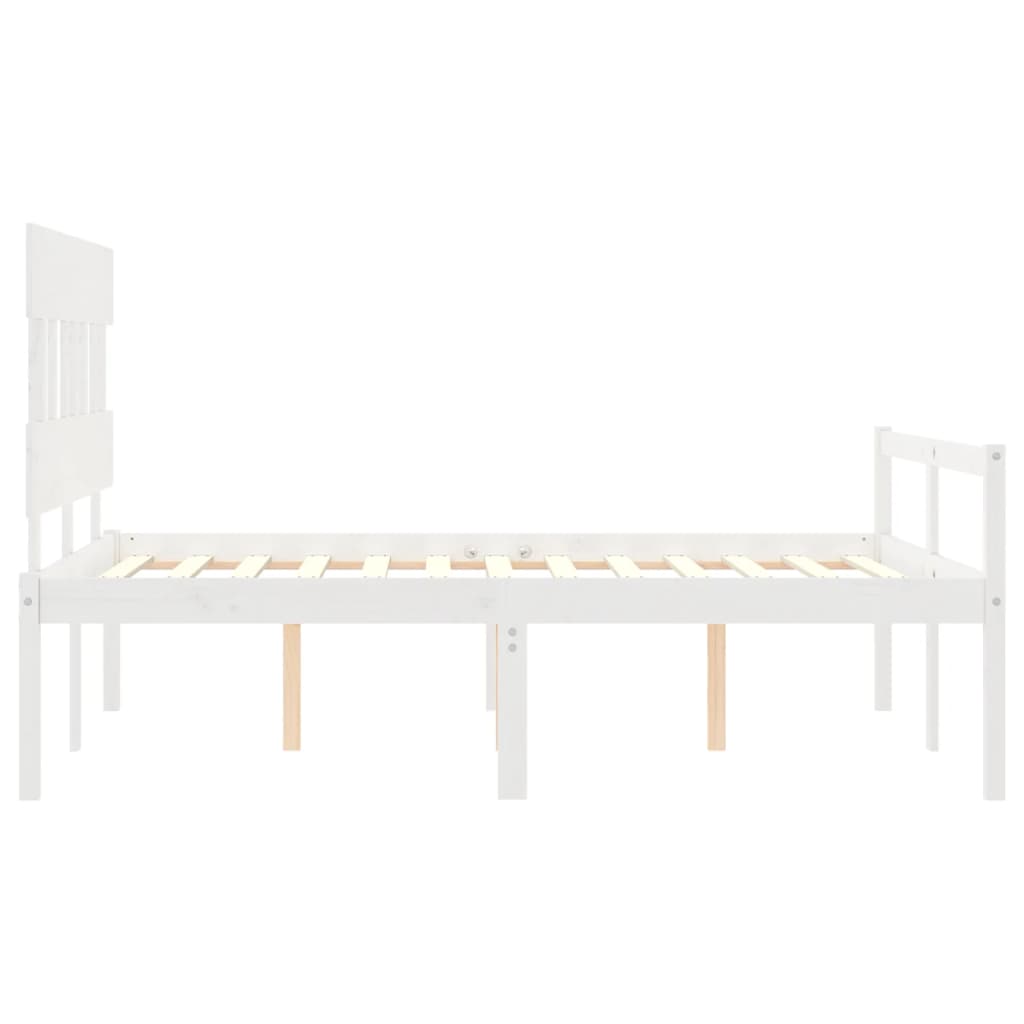vidaXL Letto per Anziani con Testiera Bianco 120x200 cm Legno Massello