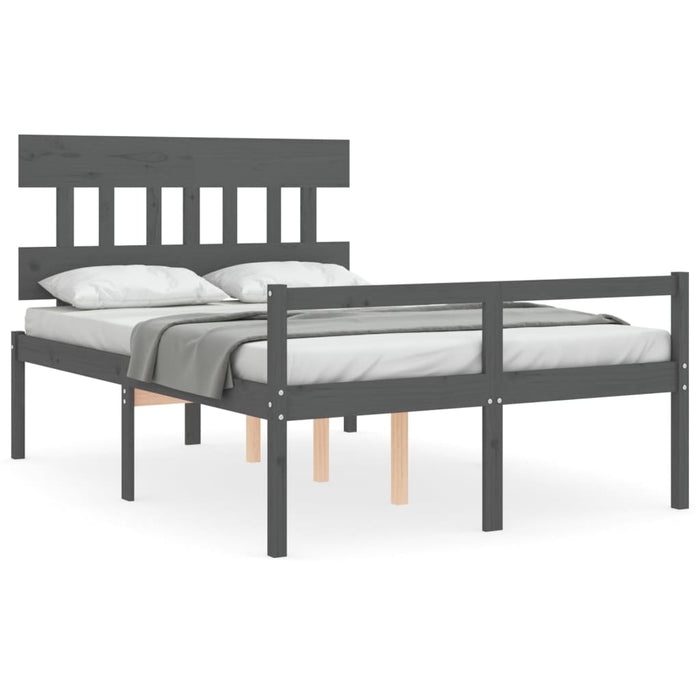Letto per Anziani con Testiera Grigio 120x200 cm Legno Massellocod mxl 117555