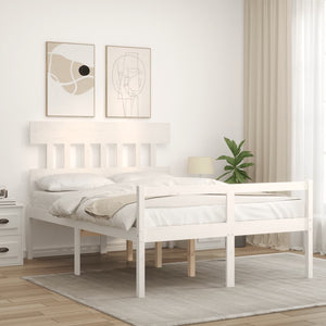 Letto per Anziani con Testiera Bianco 140x200 cm Legno Massello 3195417