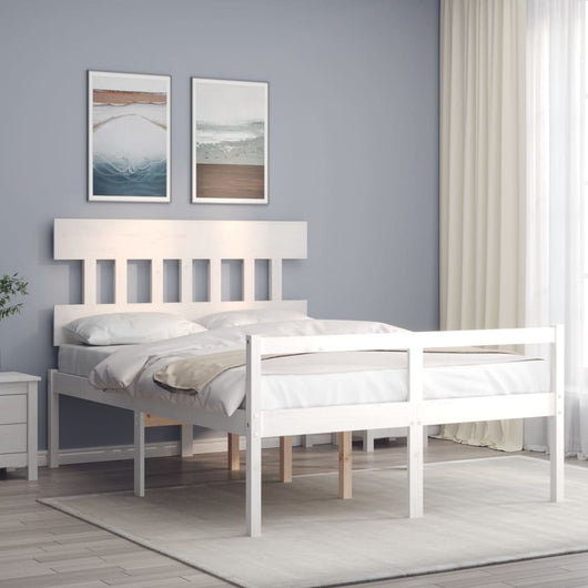 Letto per Anziani con Testiera Bianco 140x200 cm Legno Massellocod mxl 69589