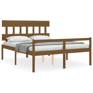 Letto Anziani senza Materasso Marrone Ambra King Legno Massello 3195424