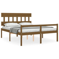 Letto Anziani senza Materasso Marrone Ambra King Legno Massello 3195424