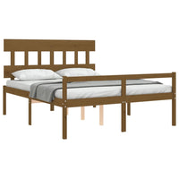 Letto Anziani senza Materasso Marrone Ambra King Legno Massello 3195424