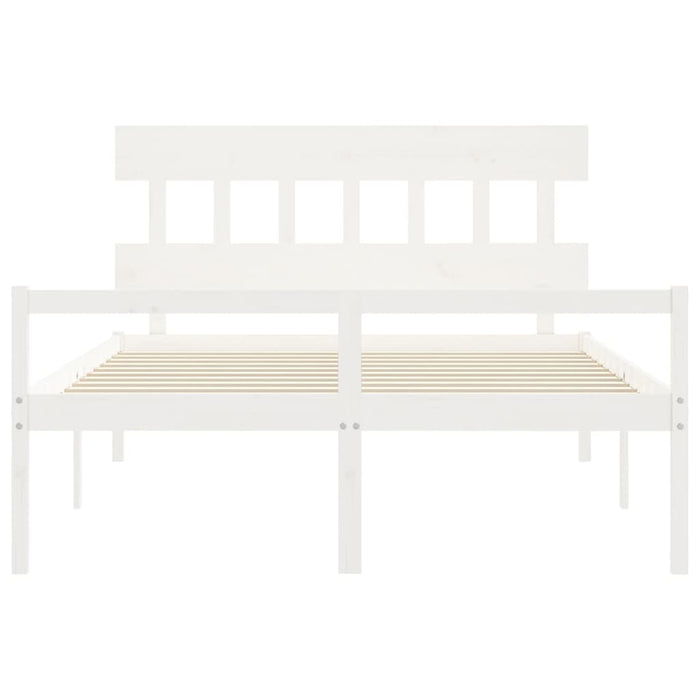 Letto per Anziani con Testiera Bianco 160x200 cm Legno Massello 3195427