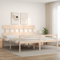 Letto per Anziani con Testiera 200x200 cm in Legno Massello 3195436
