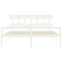 Letto per Anziani con Testiera Bianco 200x200 cm Legno Massello 3195437