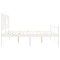 Letto per Anziani con Testiera Bianco 200x200 cm Legno Massello 3195437