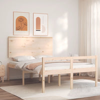 Letto per Anziani con Testiera Small Double in Legno Massello 3195451