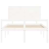 vidaXL Letto per Anziani Bianco Testiera Small Double Legno Massello