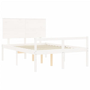 Letto per Anziani con Testiera Bianco 140x190 cm Legno Massello 3195462