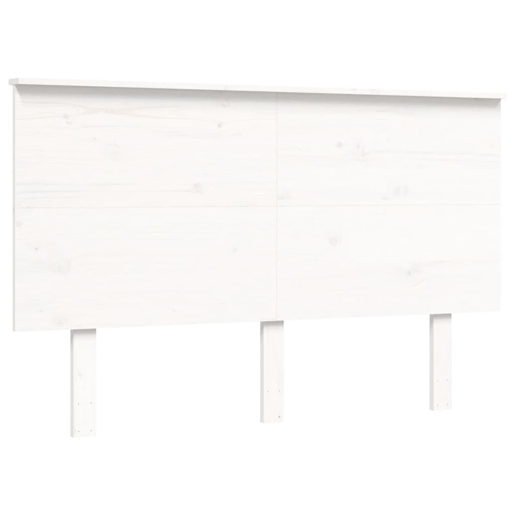 Letto per Anziani con Testiera Bianco 140x190 cm Legno Massello 3195462
