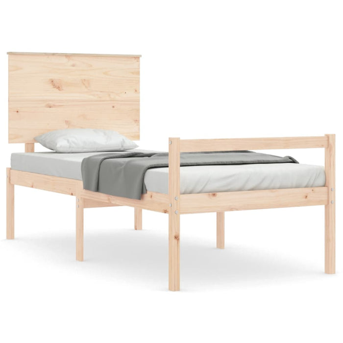 Letto per Anziani con Testiera 90x200 cm in Legno Massello 3195466