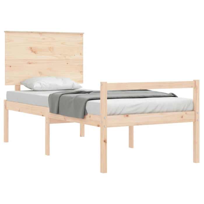 Letto per Anziani con Testiera 90x200 cm in Legno Massello 3195466