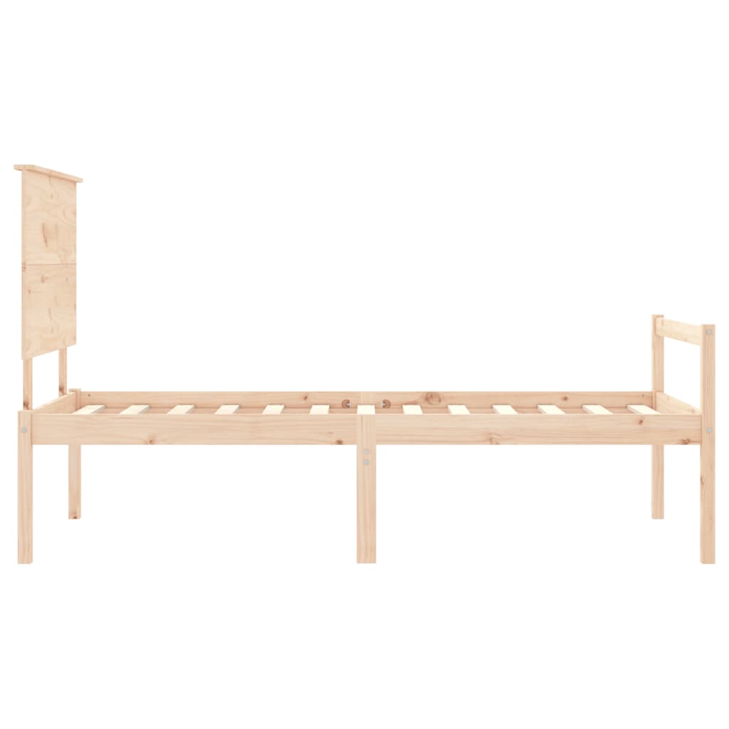 Letto per Anziani con Testiera 90x200 cm in Legno Massello 3195466
