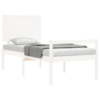 Letto per Anziani con Testiera Bianco 90x200 cm Legno Massello 3195467