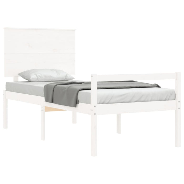 Letto per Anziani con Testiera Bianco 90x200 cm Legno Massello 3195467