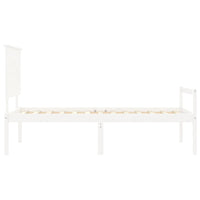 Letto per Anziani con Testiera Bianco 90x200 cm Legno Massello 3195467