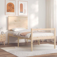Letto per Anziani con Testiera 100x200 cm in Legno Massello 3195471