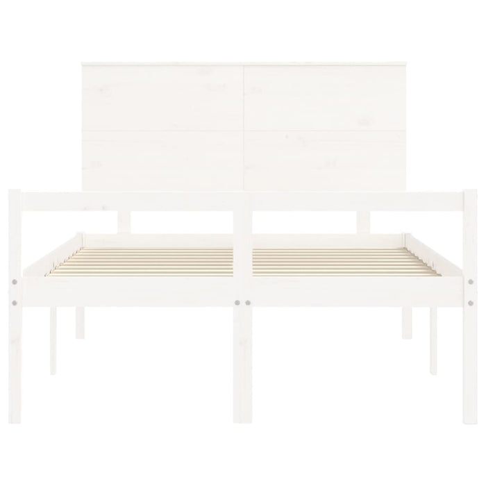 Letto per Anziani con Testiera Bianco 120x200 cm Legno Massello 3195477