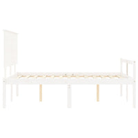 Letto per Anziani con Testiera Bianco 120x200 cm Legno Massello 3195477