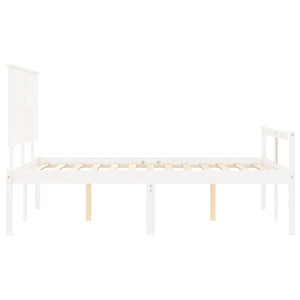 Letto per Anziani con Testiera Bianco 120x200 cm Legno Massello 3195477