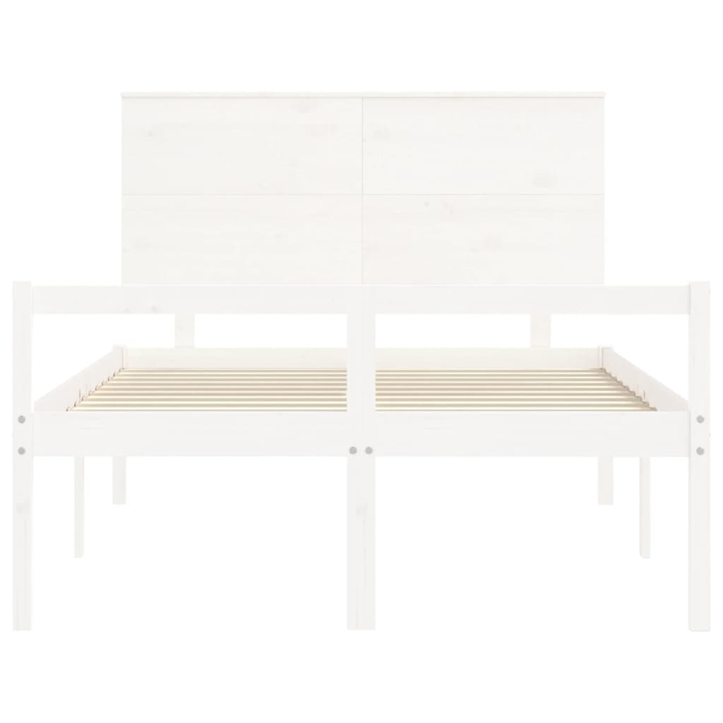Letto per Anziani con Testiera Bianco 140x200 cm Legno Massello 3195482
