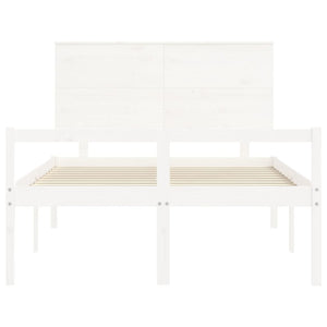 Letto per Anziani con Testiera Bianco 140x200 cm Legno Massello 3195482
