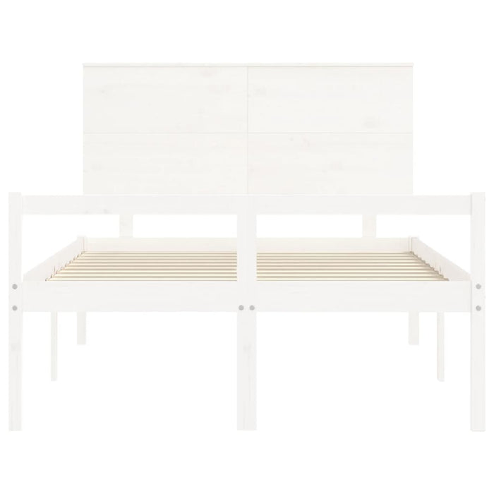 Letto per Anziani con Testiera Bianco 140x200 cm Legno Massello 3195482