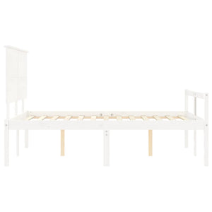 Letto per Anziani con Testiera Bianco 140x200 cm Legno Massello 3195482