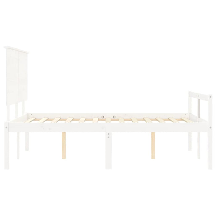 Letto per Anziani con Testiera Bianco 140x200 cm Legno Massello 3195482