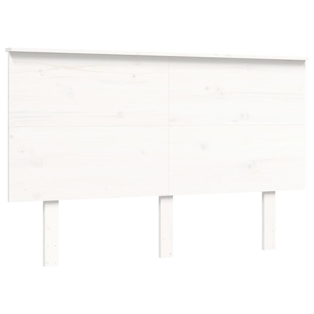 Letto per Anziani con Testiera Bianco 140x200 cm Legno Massello 3195482