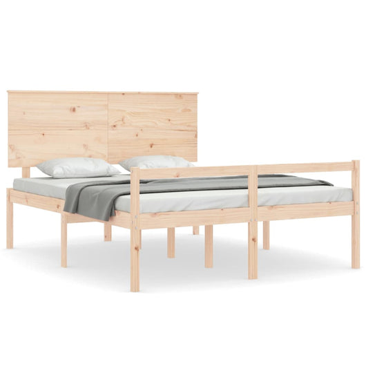 vidaXL Letto per Anziani con Testiera 160x200 cm in Legno Massello