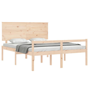 Letto per Anziani con Testiera 160x200 cm in Legno Massello 3195491